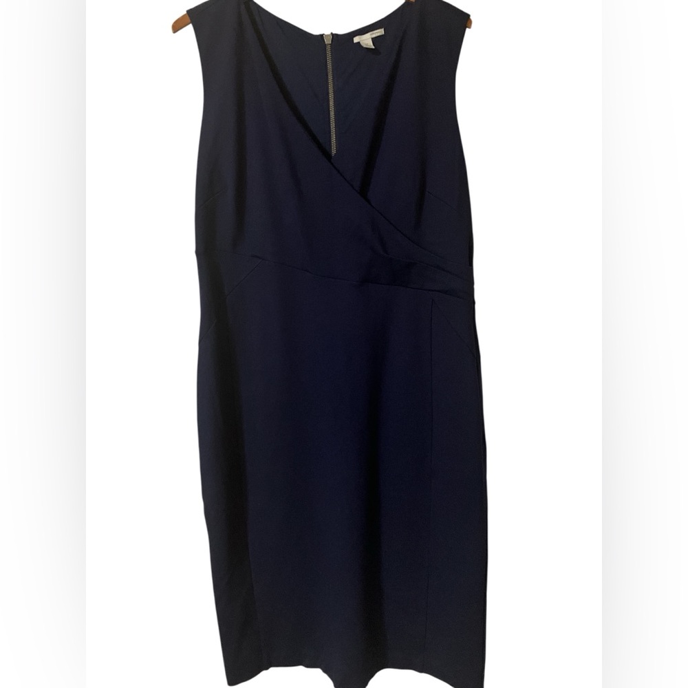Halogen Dress Size 14W Navy Blue Ponte Sleeveless Office Date Classy